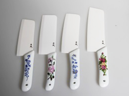 Kitchen knife with ceramic handle white knife combination